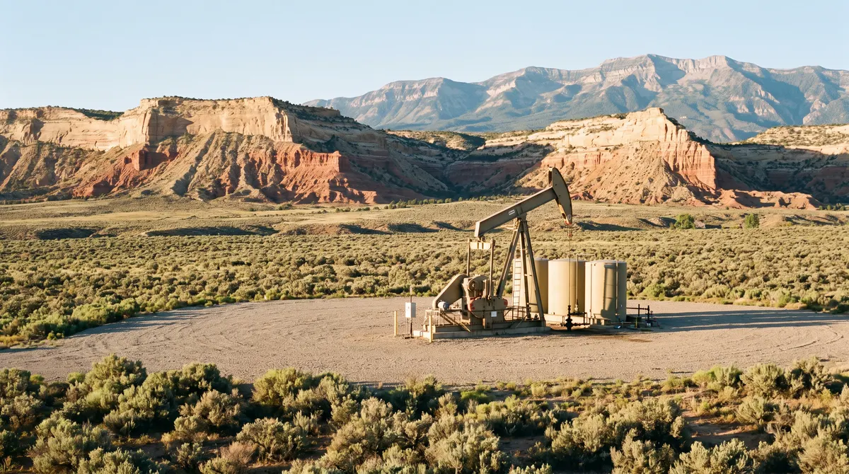 Oil well pad in the high desert of the Uinta Basin in eastern Utah